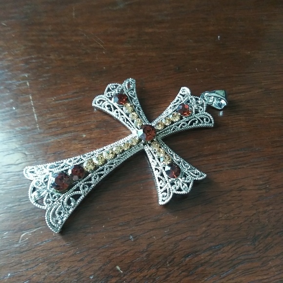 Very beautiful filigree cross pendant - Picture 3 of 8
